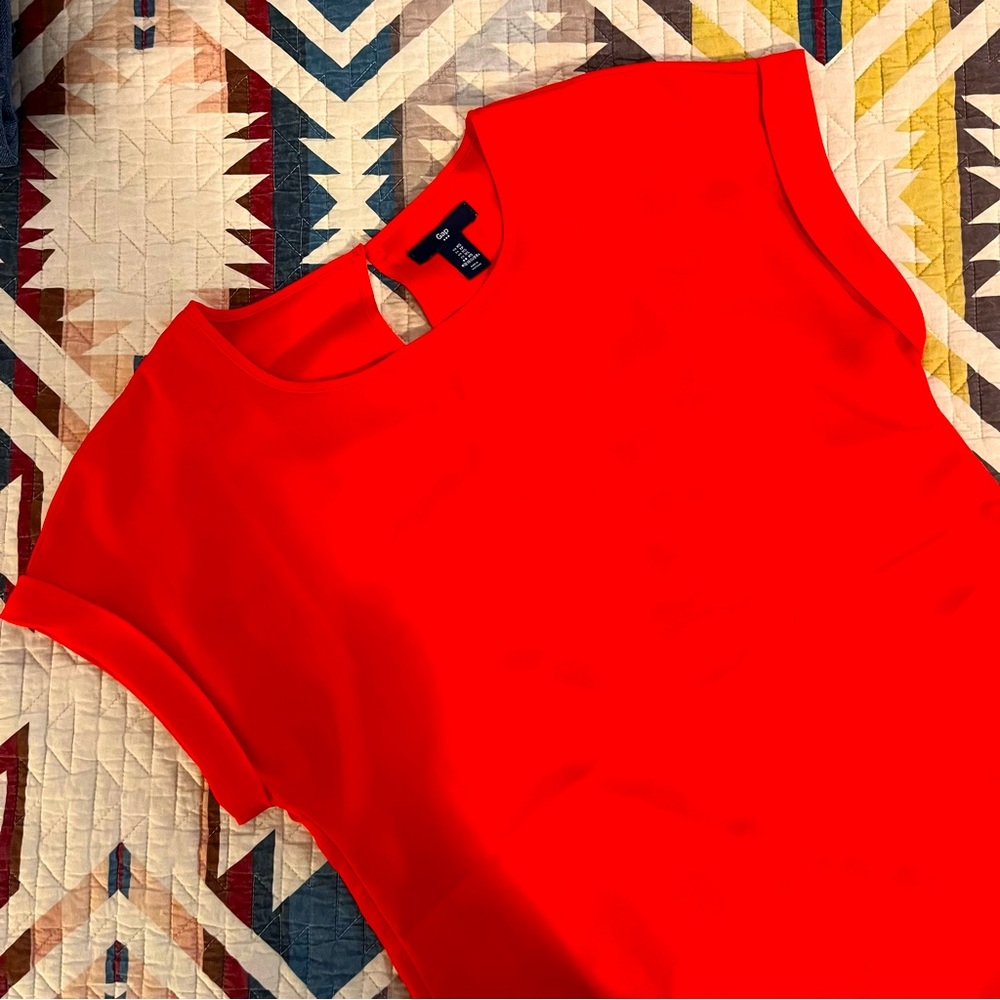 Gap Red Short Sleeve Blouse